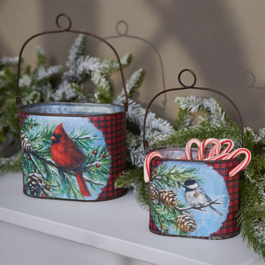 Cardinal and Chickadee Holiday Mini Bins - Marmalade Mercantile