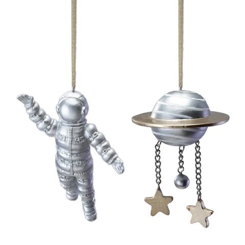 Cast Resin Astronaut and Planet Christmas Ornaments CHOOSE Style - Marmalade Mercantile