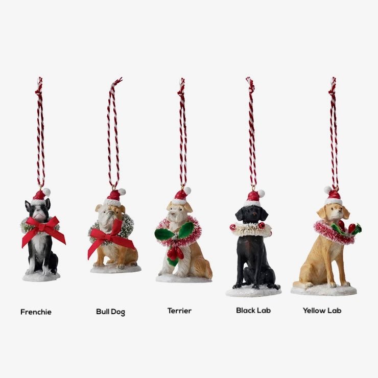 Cast Resin Dog Christmas Ornament CHOICE of Breed - Marmalade Mercantile