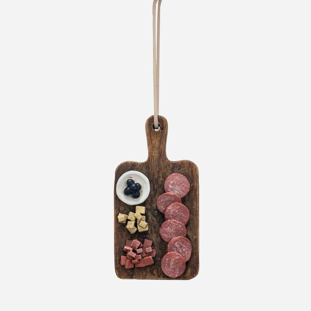Cast Resin Hand - Painted Charcuterie Borad Christmas Ornament - Marmalade Mercantile