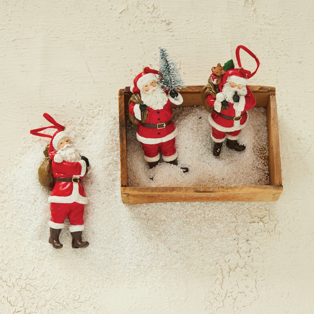 Cast Resin Hand - Painted Santa Christmas Ornaments CHOICE of Style - Marmalade Mercantile