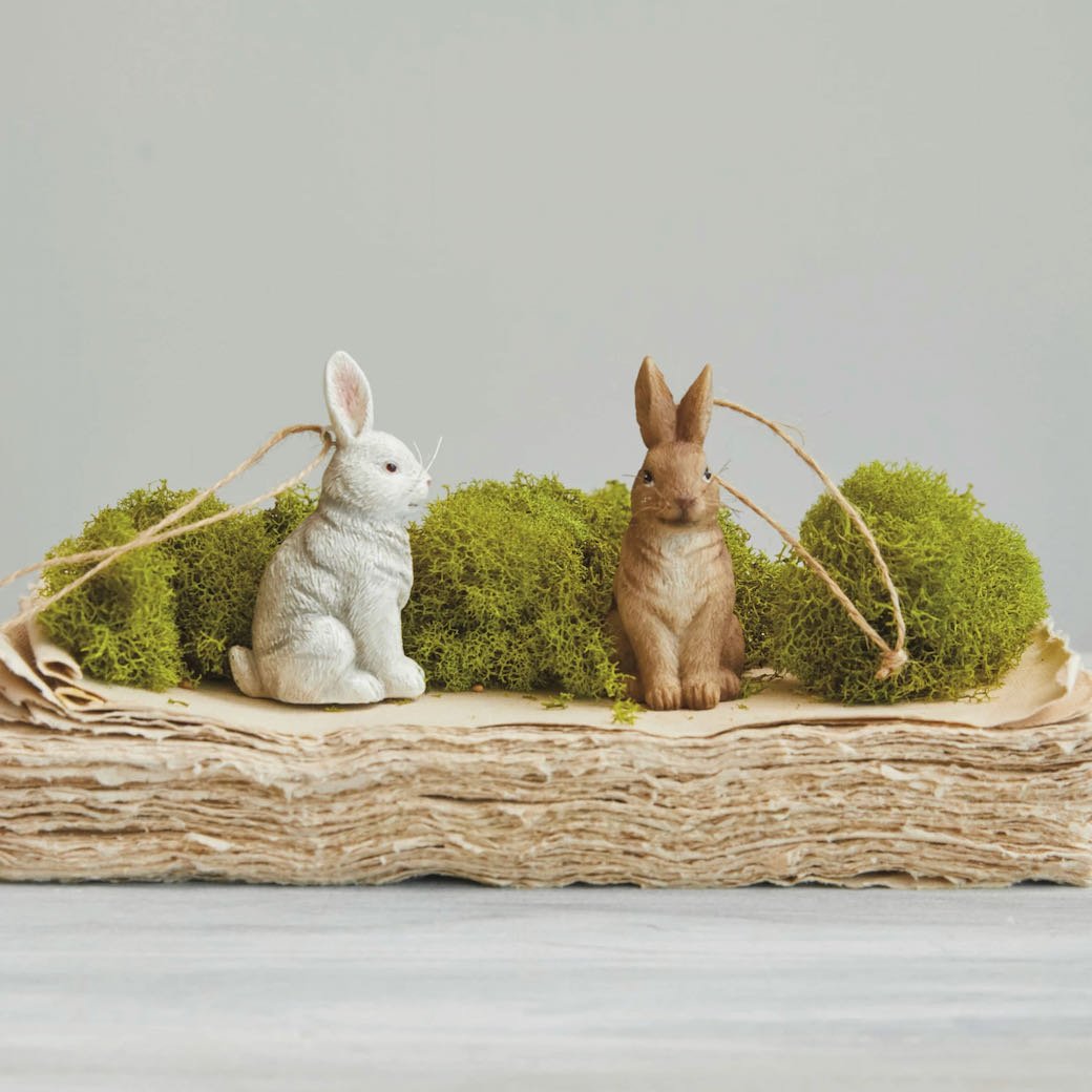 Cast Resin Rabbit Ornament CHOICE of Color - Marmalade Mercantile