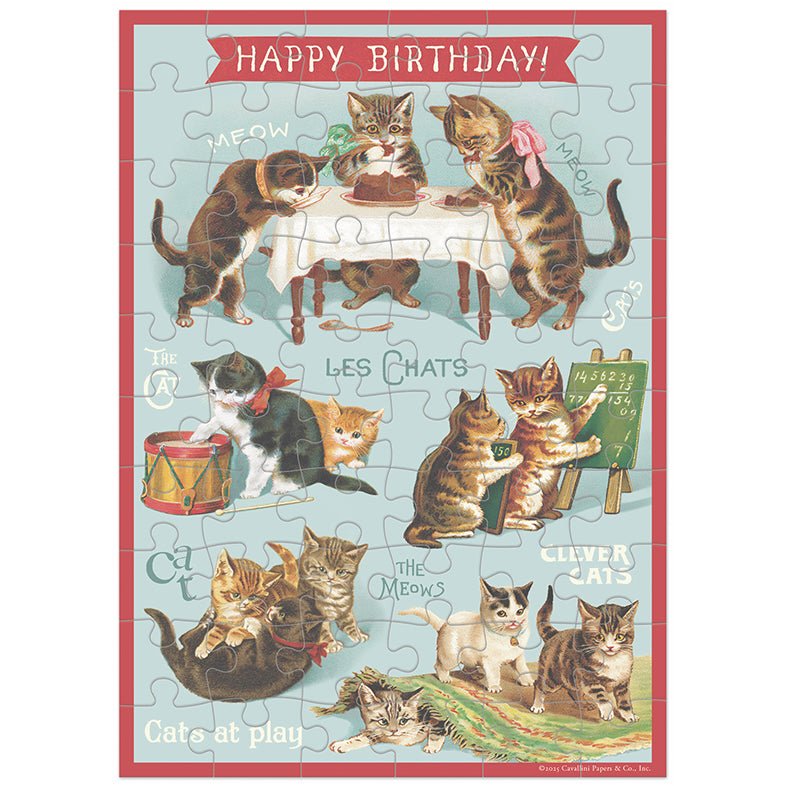 Cat's At Play Happy Birthday Puzzle Greeting Card - Marmalade Mercantile