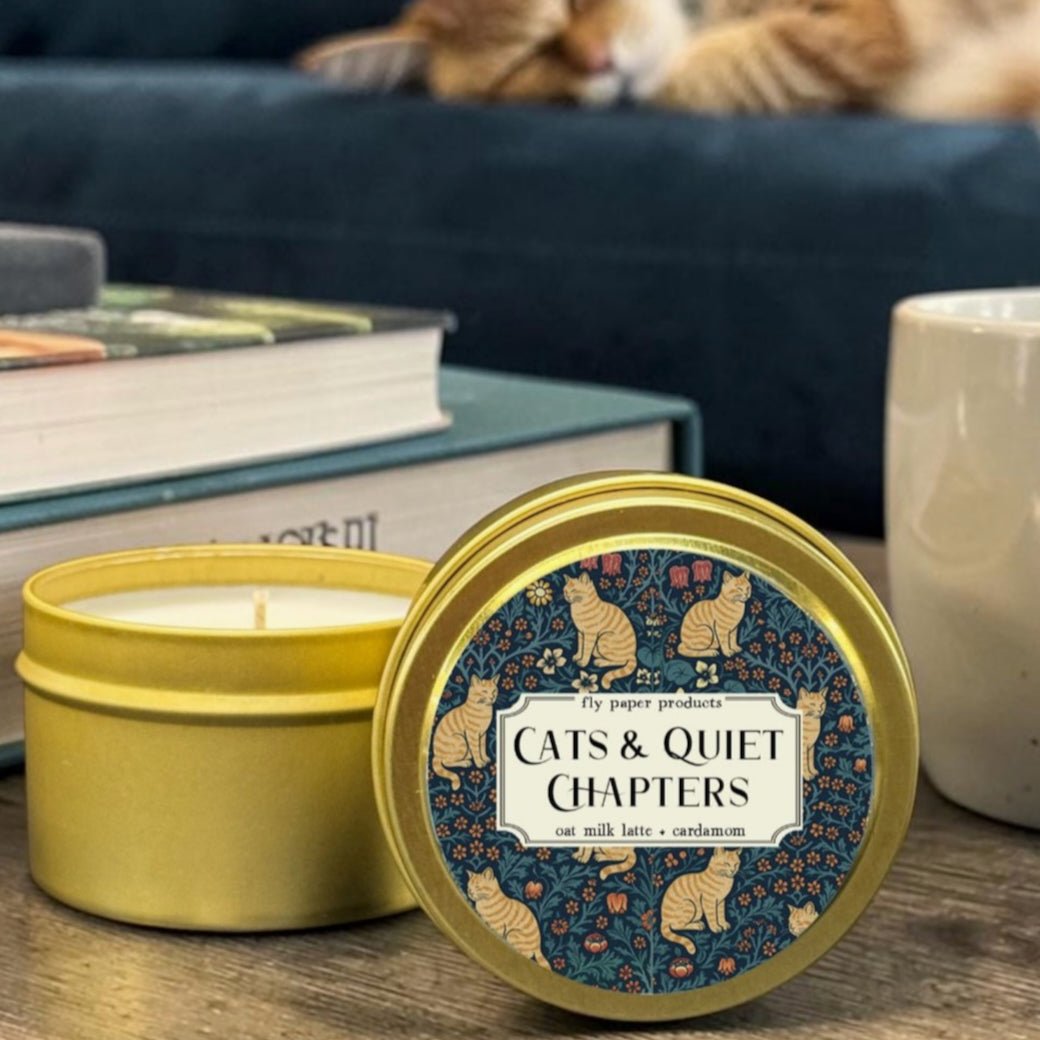 Cats & Quiet Chapters Cozy Candle for Book & Cat Lovers - Marmalade Mercantile
