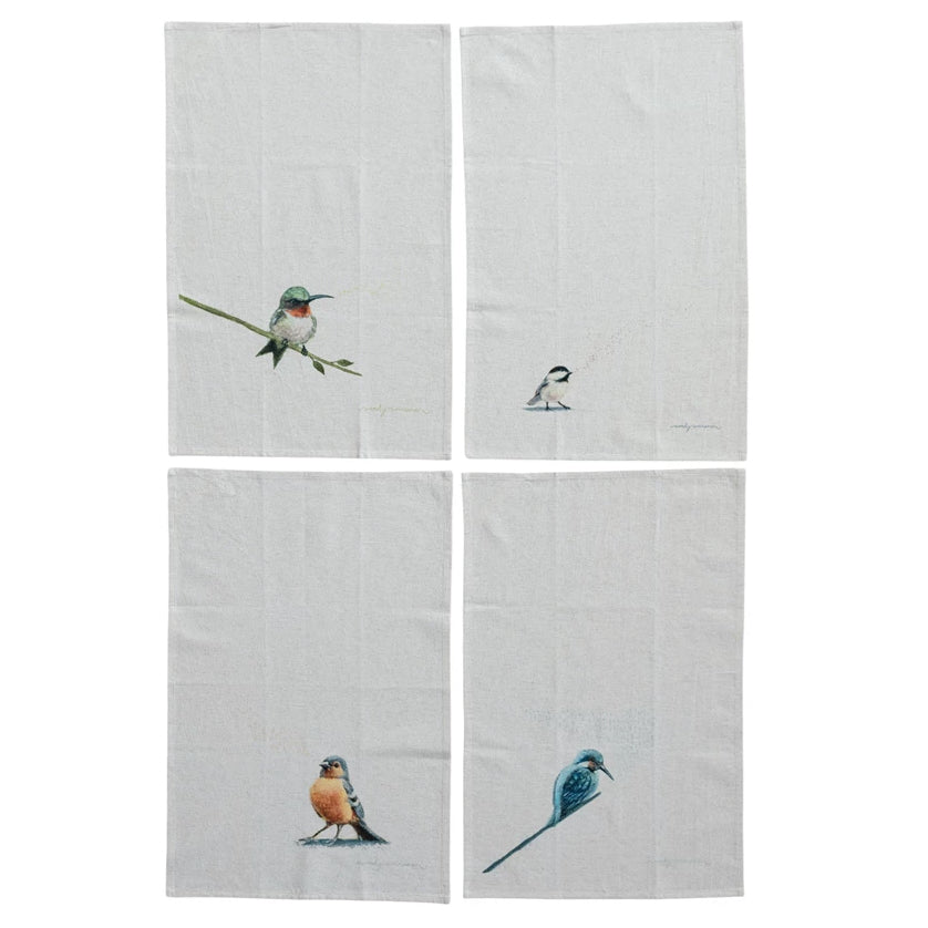 Charming Cotton & Linen Towels with Bird CHOICE of Four Styles - Marmalade Mercantile