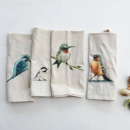 Charming Cotton & Linen Towels with Bird CHOICE of Four Styles - Marmalade Mercantile