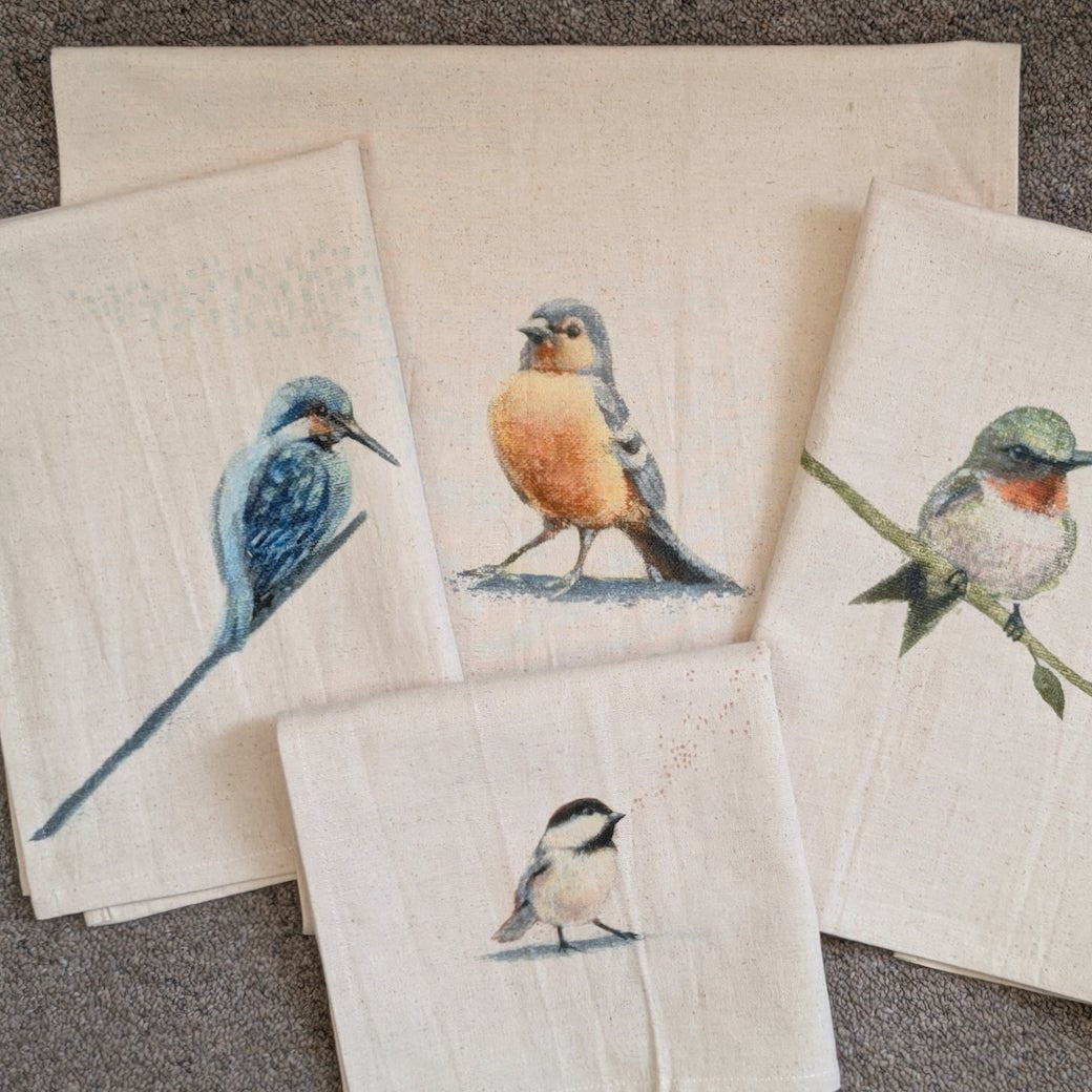 Charming Cotton & Linen Towels with Bird CHOICE of Four Styles - Marmalade Mercantile