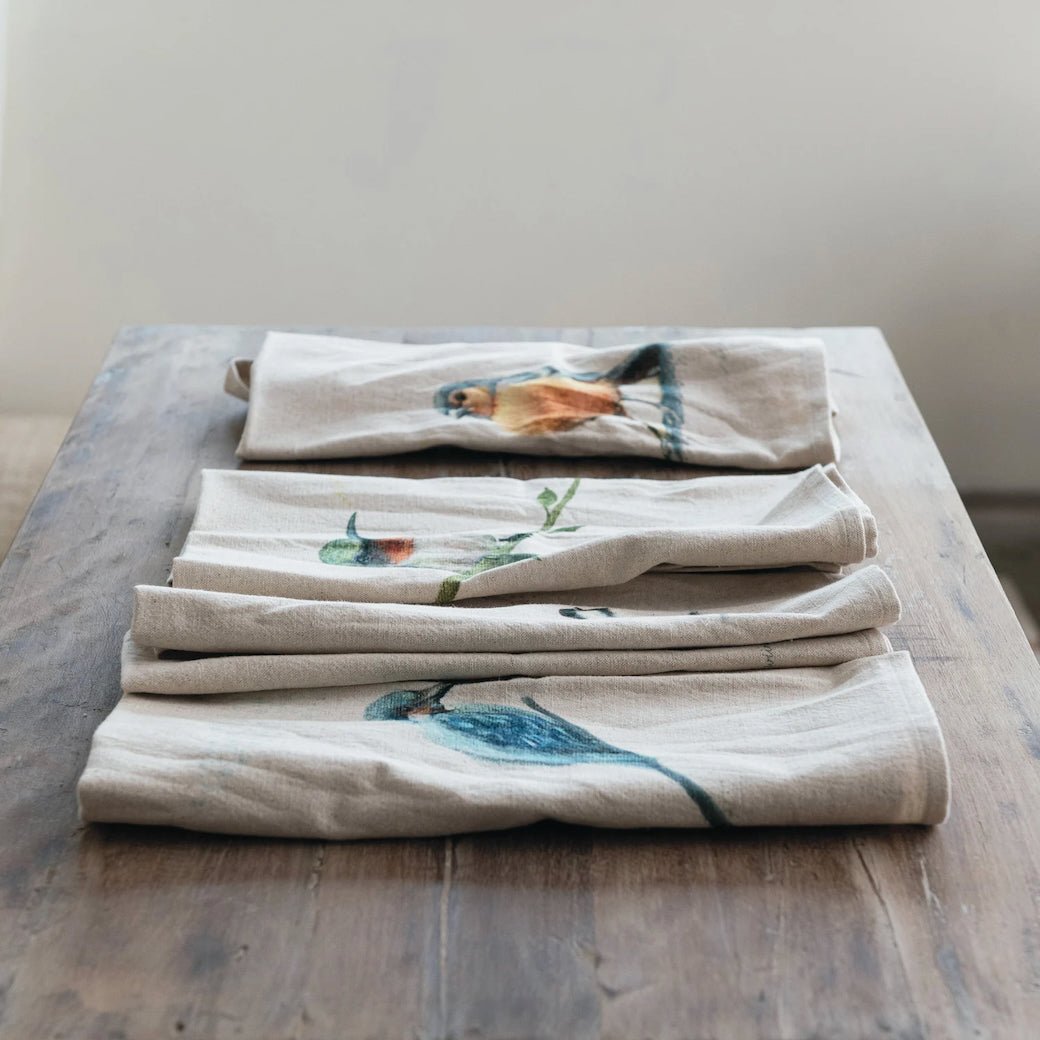 Charming Cotton & Linen Towels with Bird CHOICE of Four Styles - Marmalade Mercantile