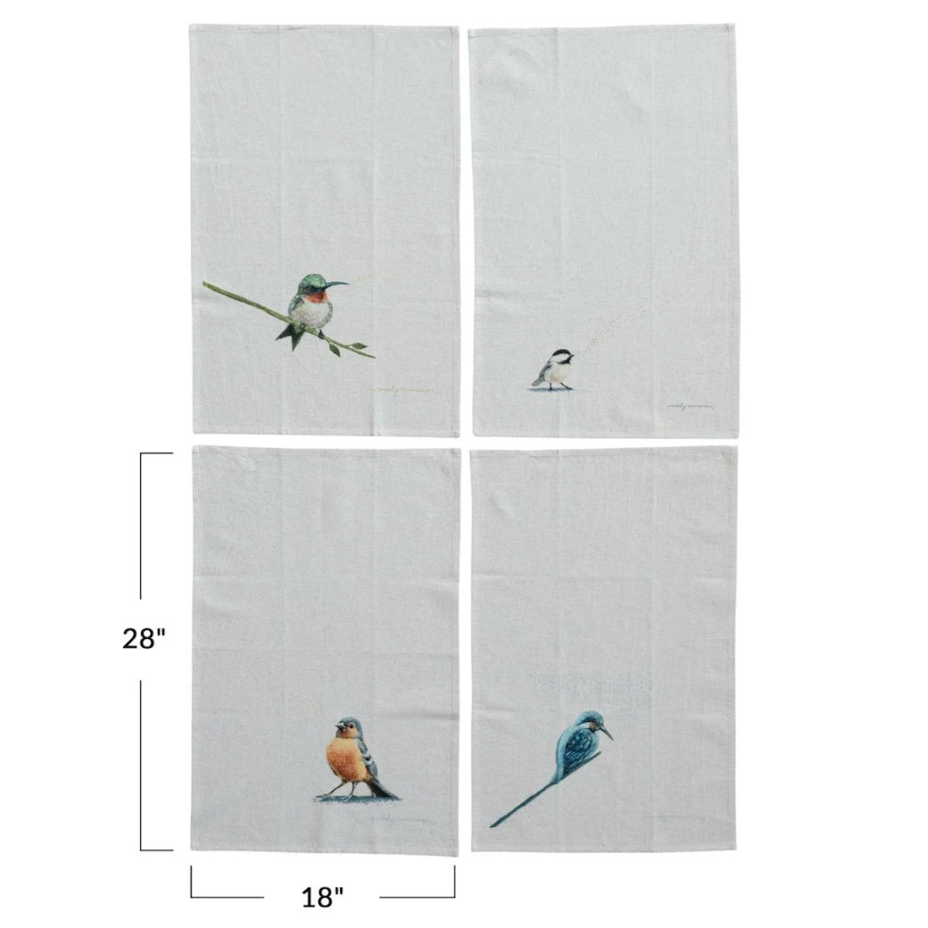 Charming Cotton & Linen Towels with Bird CHOICE of Four Styles - Marmalade Mercantile