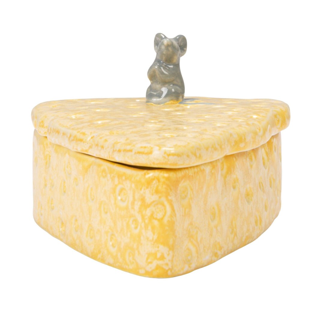 Cheese - Shaped Stoneware Container with Lid & 8 Appetizer Forks - Marmalade Mercantile