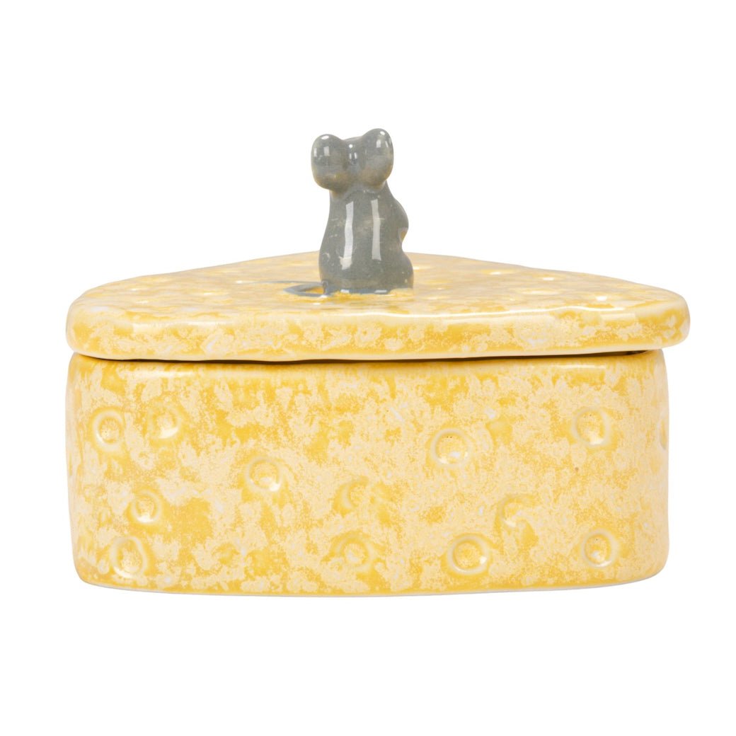 Cheese - Shaped Stoneware Container with Lid & 8 Appetizer Forks - Marmalade Mercantile