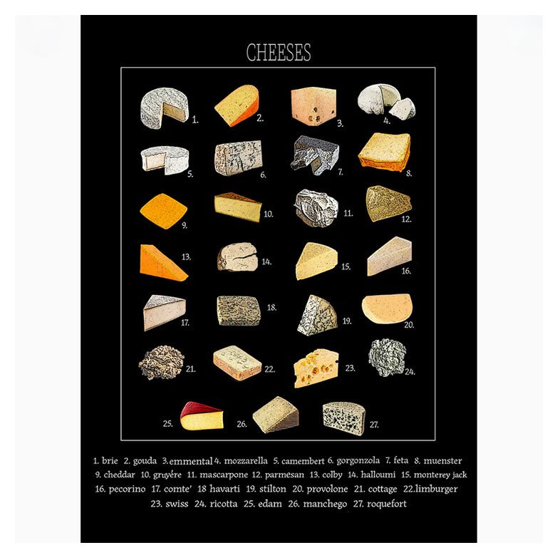 Cheeses 100% Cotton Flour Sack Towel - Marmalade Mercantile