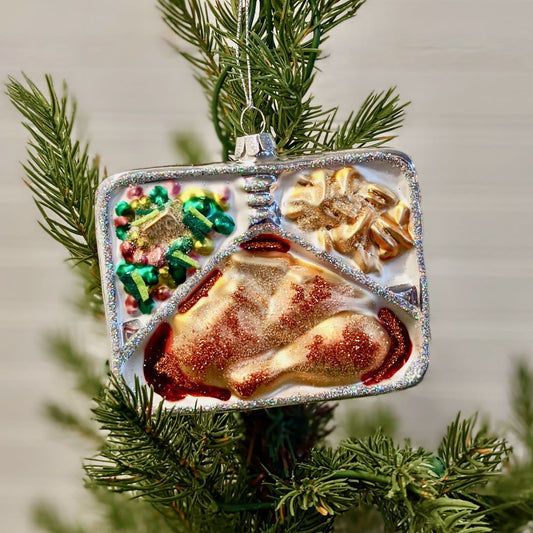 Classic Fried Chicken TV Dinner Glass Christmas Ornament - Marmalade Mercantile