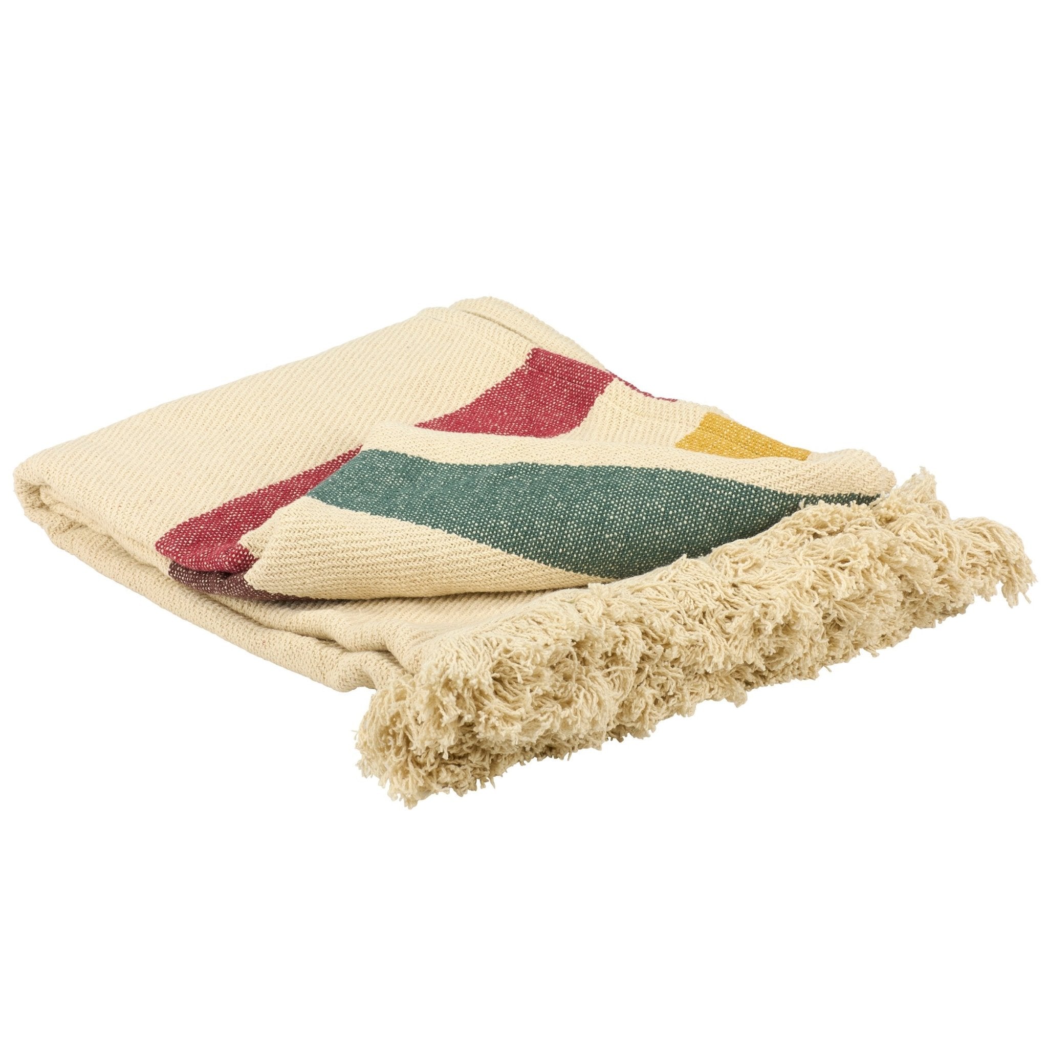 Color Block Striped Woven Throw - Marmalade Mercantile