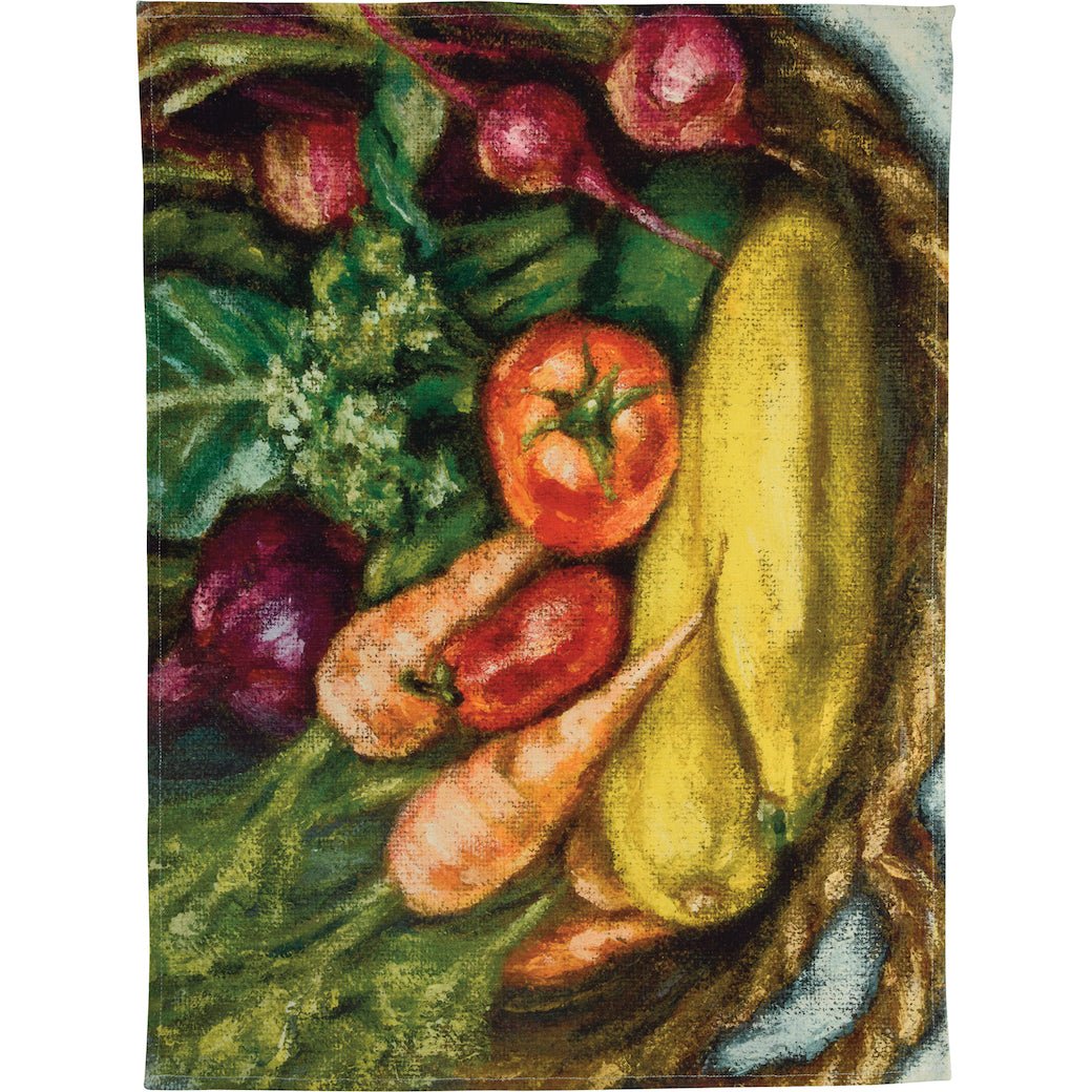 Colorful Veggie Basket Kitchen Towel - Marmalade Mercantile