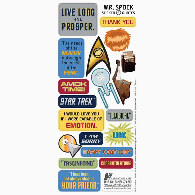 Commander Spock USS Enterprise Die Cut Star Trek Greeting Card w Stickers - Marmalade Mercantile