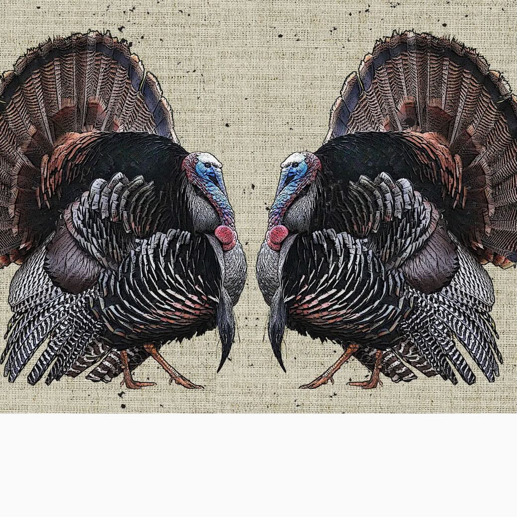 Cotton Table Runner Thanksgiving Turkeys - Marmalade Mercantile