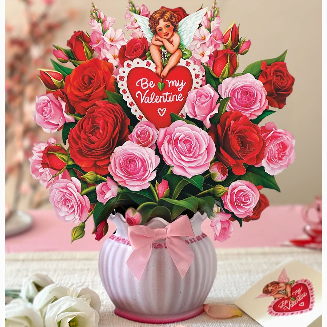 Cupid’s Valentine Full Size 3 - D Pop Up Bouquet Greeting Card - Marmalade Mercantile