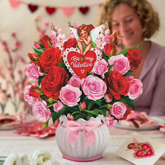 Cupid’s Valentine Full Size 3 - D Pop Up Bouquet Greeting Card - Marmalade Mercantile