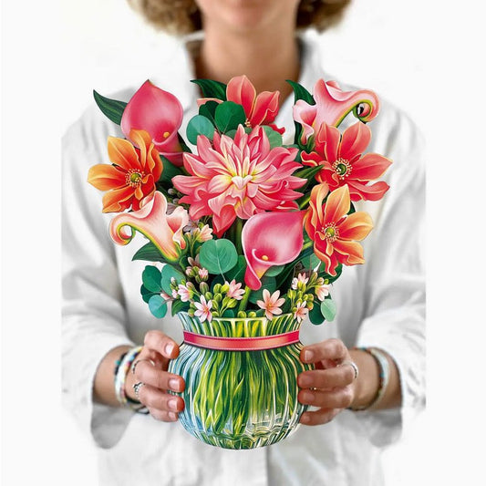 Dear Dahlia 3-D Life-Sized Pop Up Bouquet Greeting Card - Marmalade Mercantile