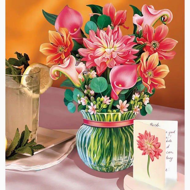 Dear Dahlia 3-D Life-Sized Pop Up Bouquet Greeting Card - Marmalade Mercantile