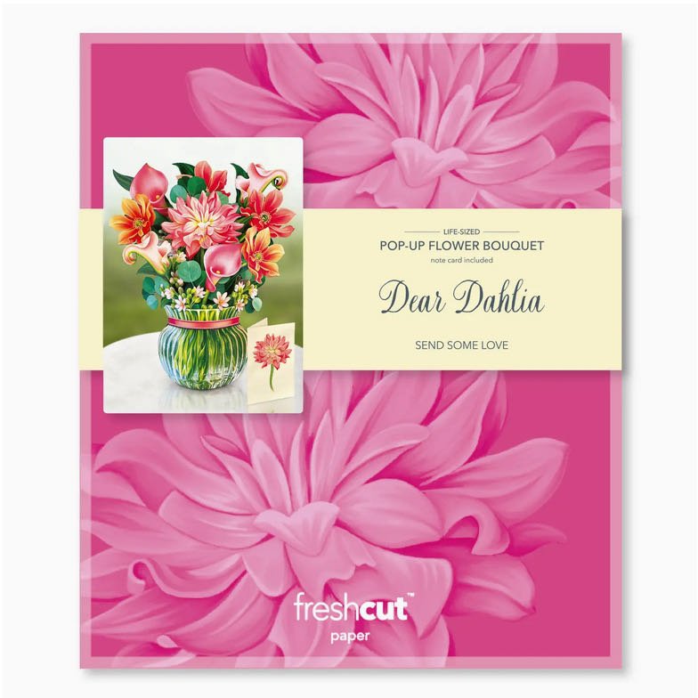 Dear Dahlia 3-D Life-Sized Pop Up Bouquet Greeting Card - Marmalade Mercantile