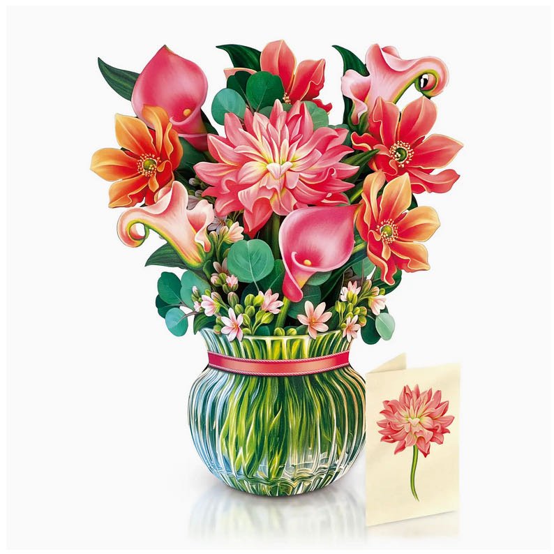 Dear Dahlia 3-D Life-Sized Pop Up Bouquet Greeting Card - Marmalade Mercantile