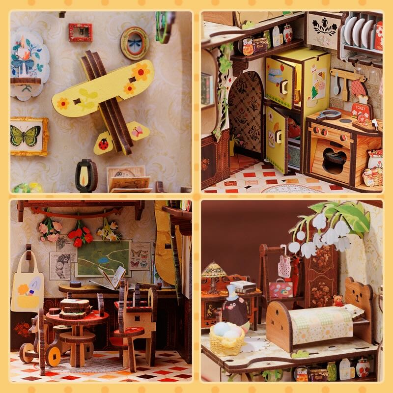 DIY Book Nook Kit: Mole's Apartment with Dust Cover - Marmalade Mercantile