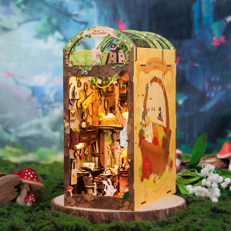 DIY Book Nook Kit: Mole's Apartment with Dust Cover - Marmalade Mercantile