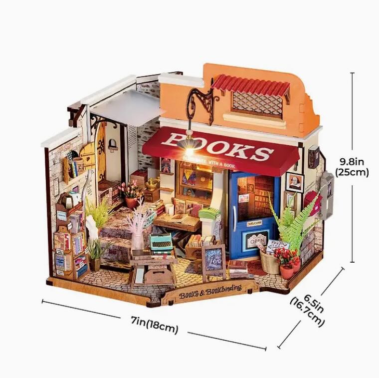 DIY Miniature House Kit: Corner Bookstore - Marmalade Mercantile