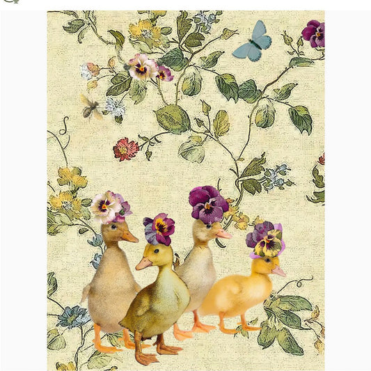 Ducklings & Flowers Cotton Flour Sack Kitchen Towel - Marmalade Mercantile