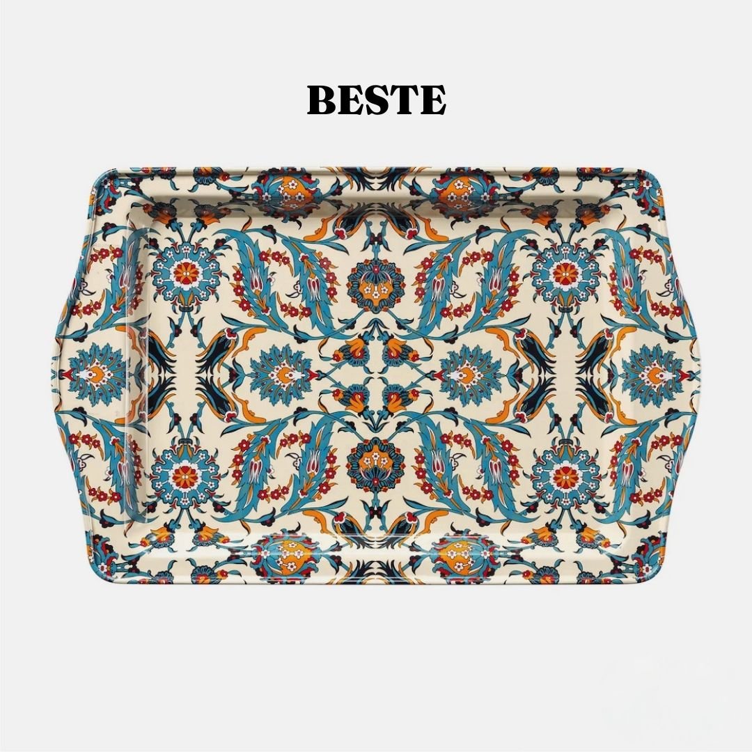 Exotic Tin Turkish Small Serving Tray CHOICE of Five Designs 9.75" - Marmalade Mercantile