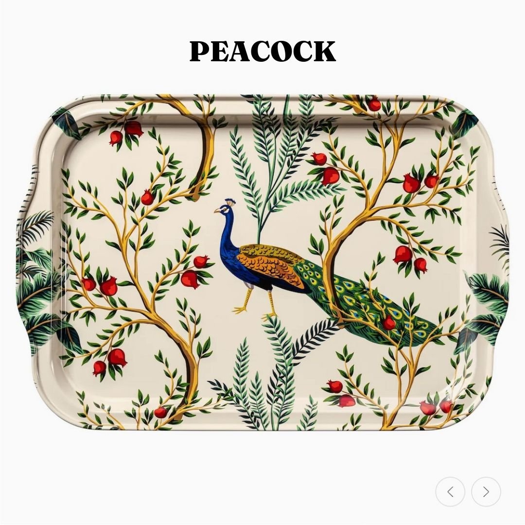 Exotic Turkish Tin Serving Tray CHOICE of Five Designs 12.5" - Marmalade Mercantile