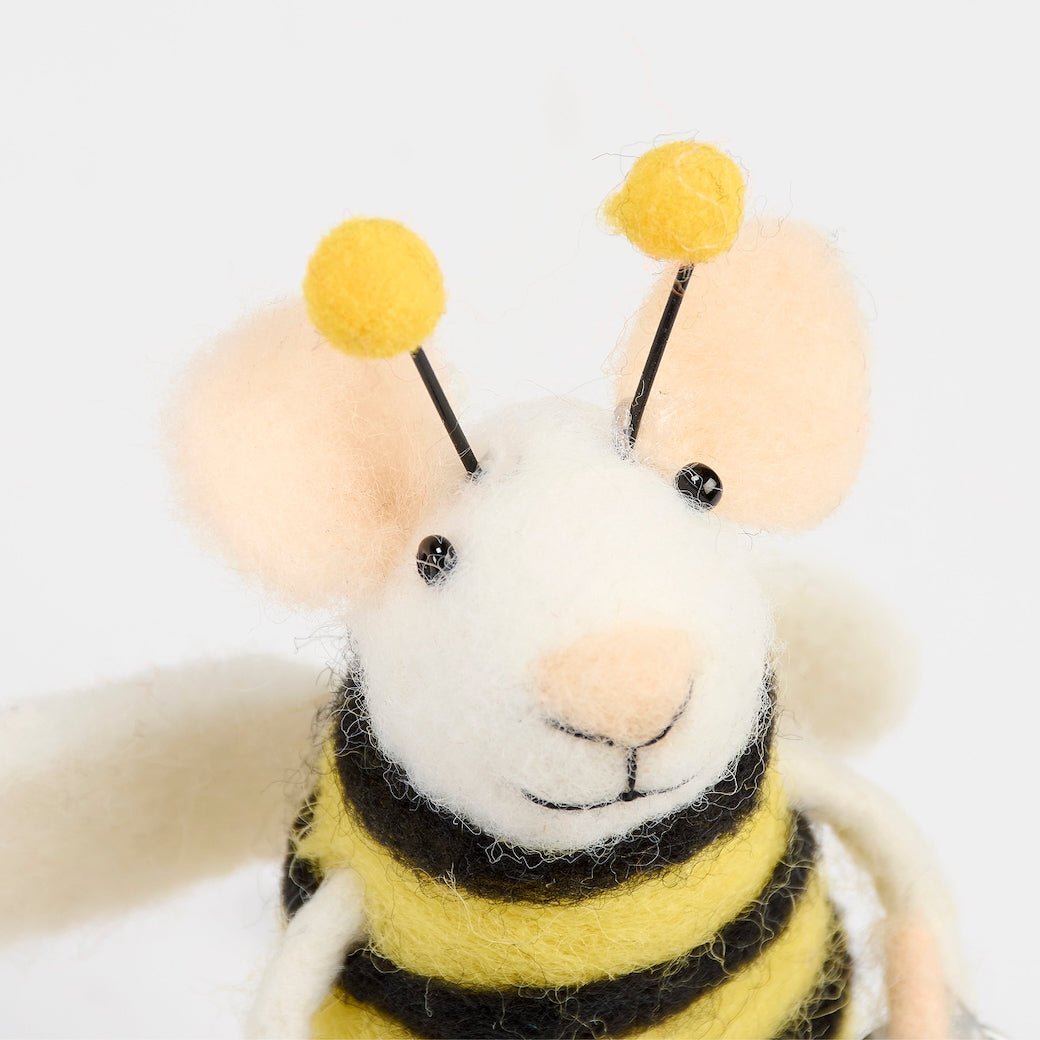 Felt Mouse Critter in Bee Costume - Marmalade Mercantile