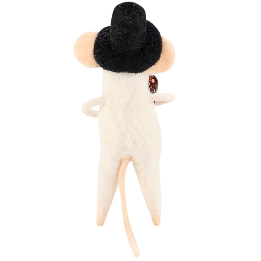 Felt Mouse Critter with Wine Bottle & Top Hat - Marmalade Mercantile