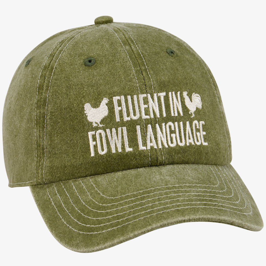 Fluent in Fowl Language Stonewashed Green Ball Cap - Marmalade Mercantile