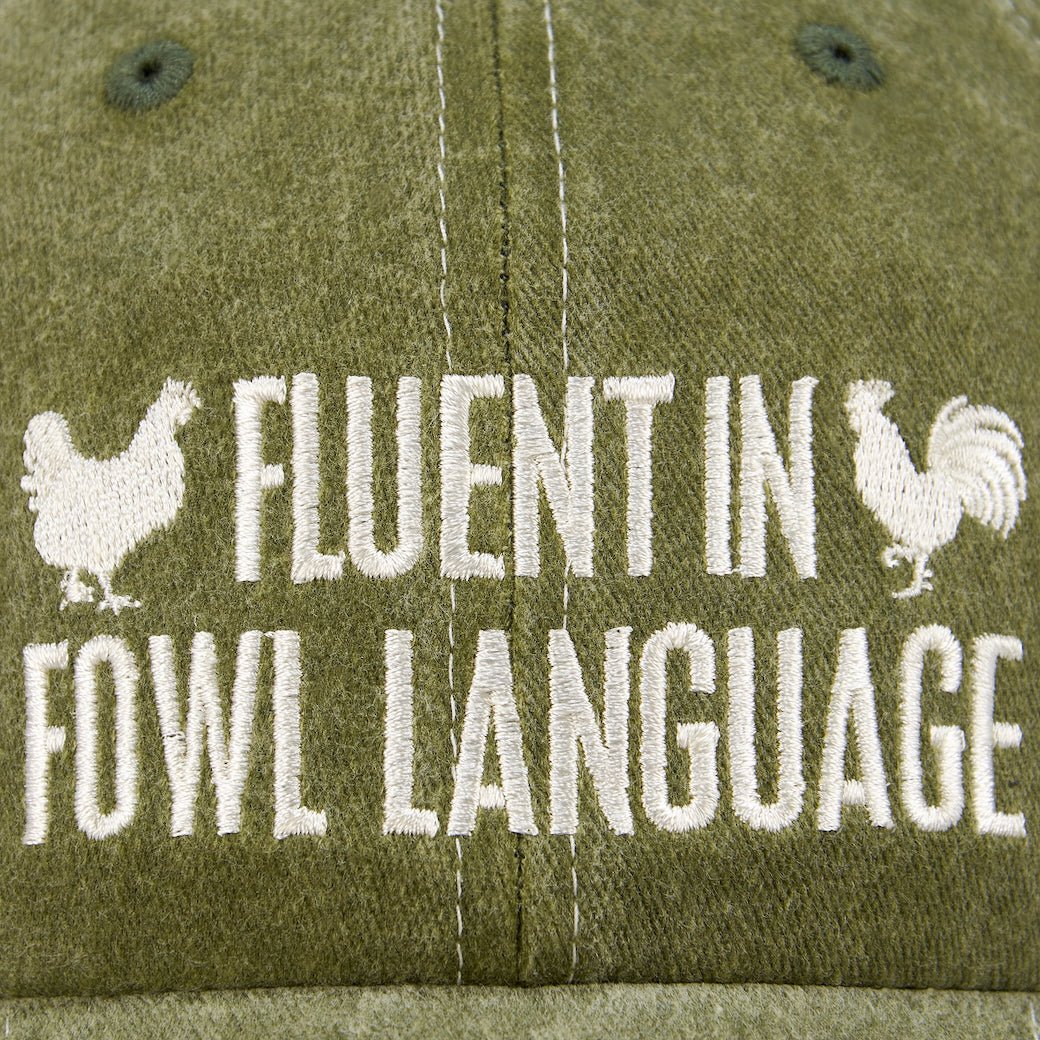 Fluent in Fowl Language Stonewashed Green Ball Cap - Marmalade Mercantile