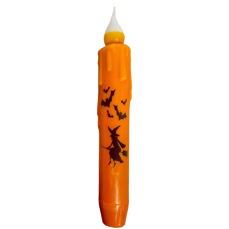 Flying Witch w Bats Battery Operated Halloween Taper Candle - Marmalade Mercantile