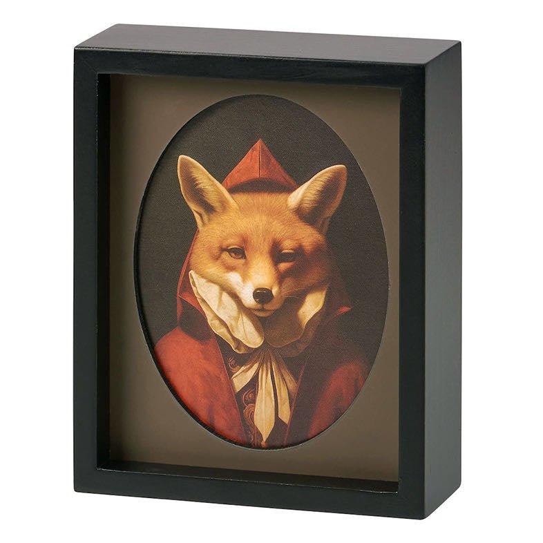 Fox in Victorian Cloak Print Inset Box Sign - Marmalade Mercantile