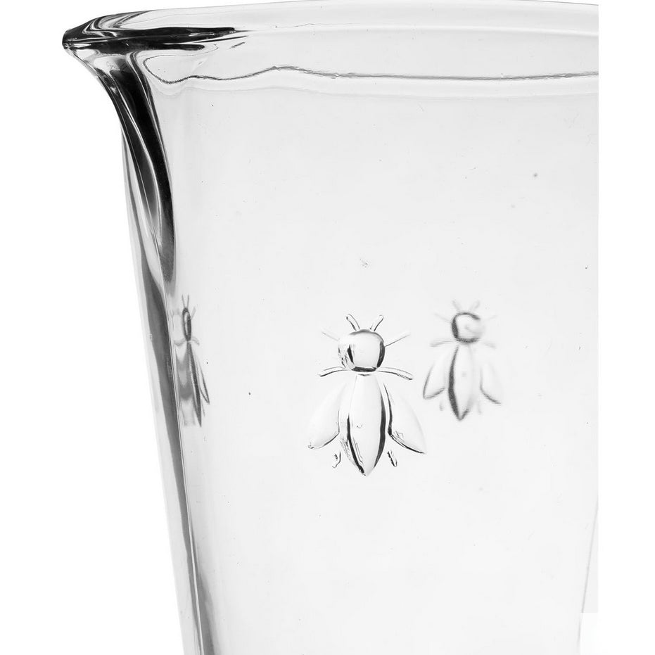 French Glass Pitcher with Embossed Napoleonic Bee - Marmalade Mercantile