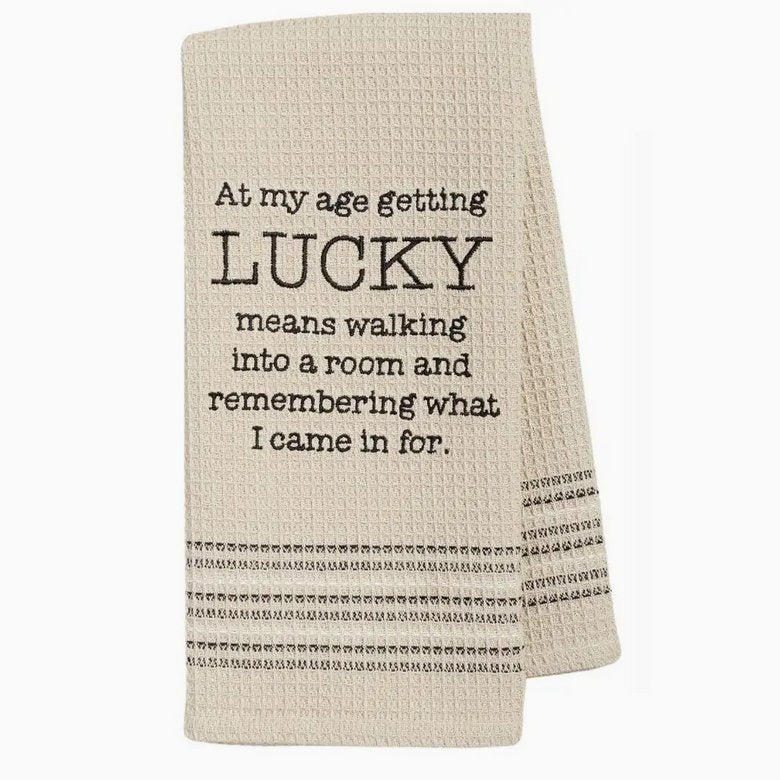 Getting Lucky Waffle Weave Kitchen or Bar Towel - Marmalade Mercantile