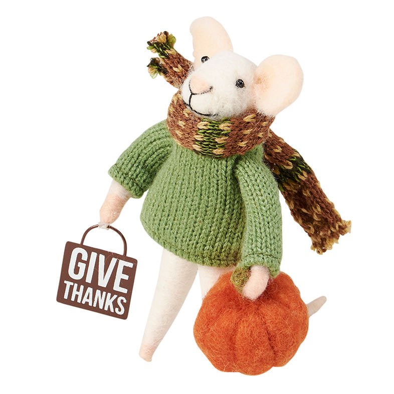 Give Thanks Felt Mouse Critter - Marmalade Mercantile