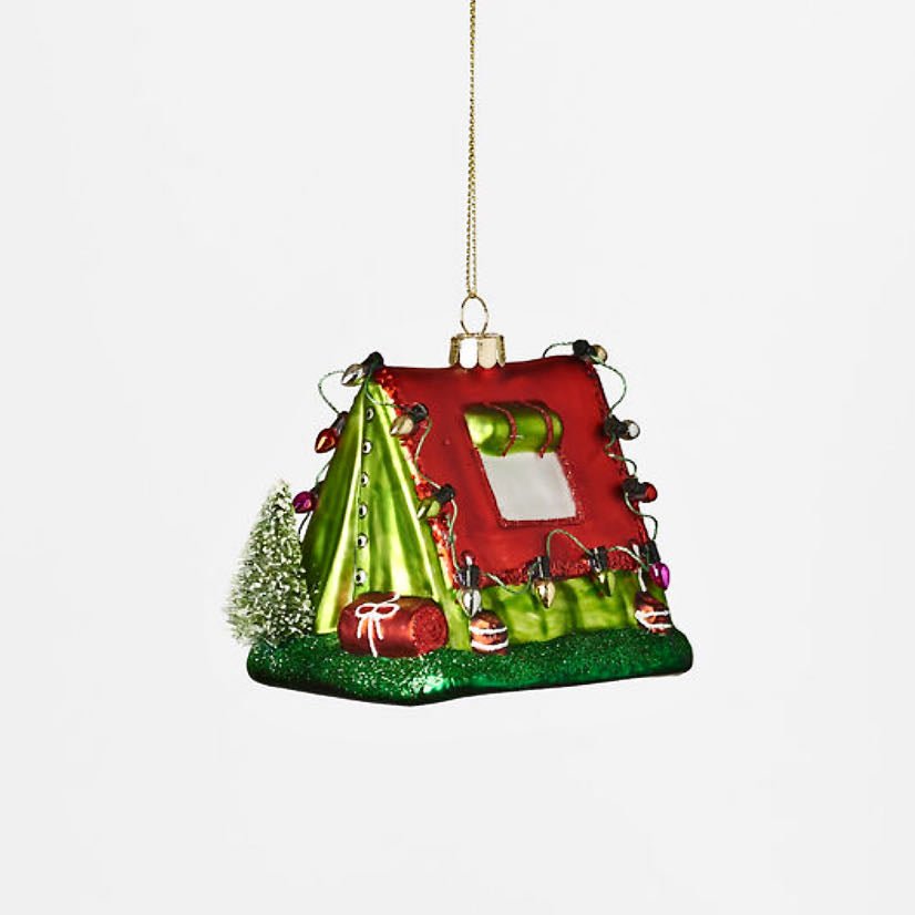 Glass Camping Tent Christmas Ornament - Marmalade Mercantile