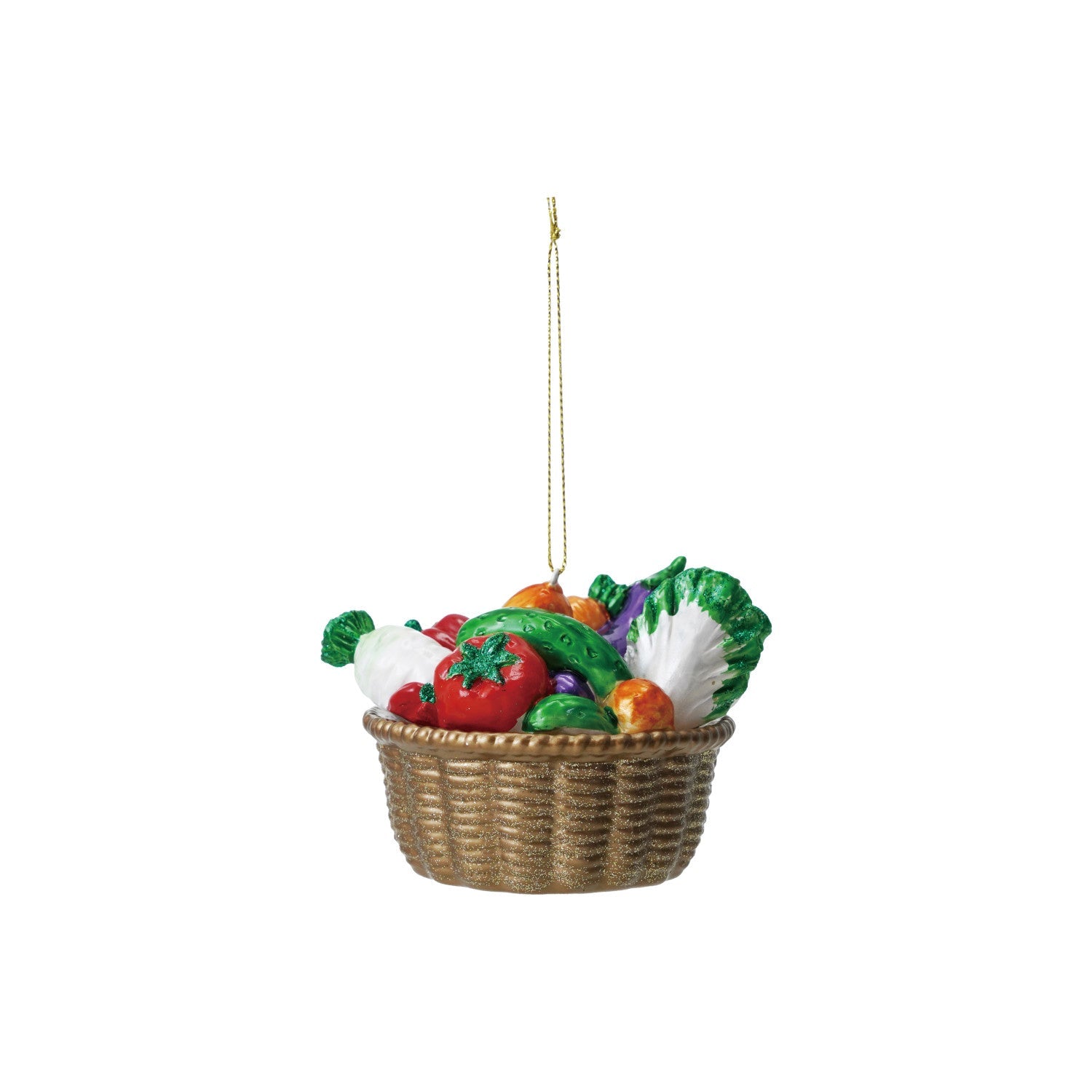 Glass & Resin Veggie Basket Christmas Ornament - Marmalade Mercantile