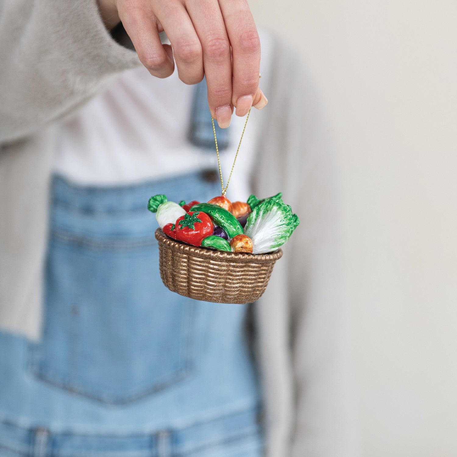 Glass & Resin Veggie Basket Christmas Ornament - Marmalade Mercantile
