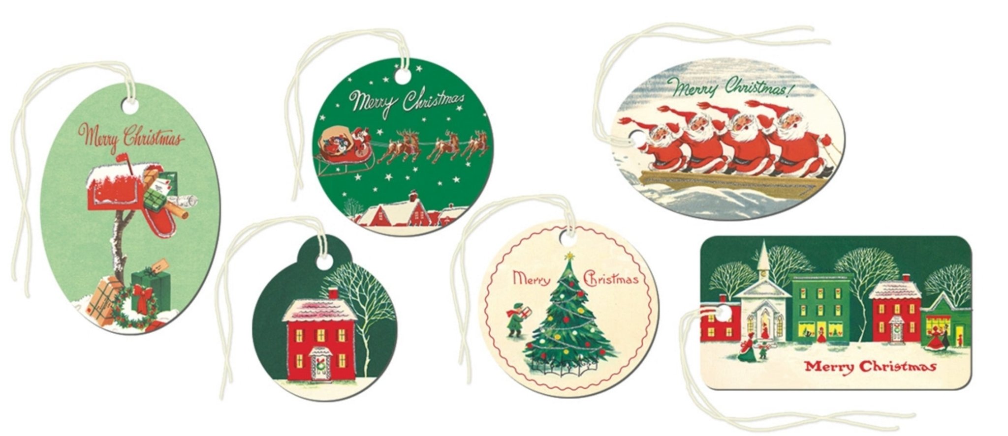 Glittered Vintage - Style Christmas Village Gift Tags - Marmalade Mercantile