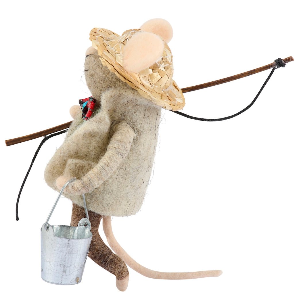 Gone fishin'! Felt Fishing Mouse Critter - Marmalade Mercantile