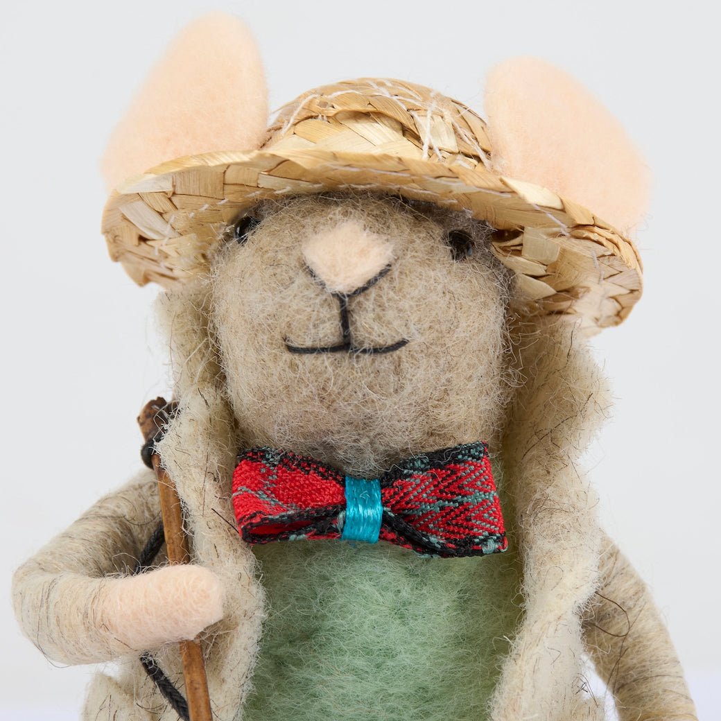 Gone fishin'! Felt Fishing Mouse Critter - Marmalade Mercantile