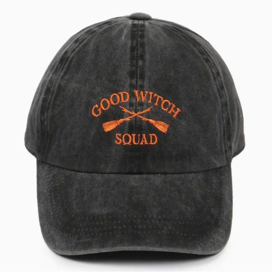 Good Witch Squad Embroidered Ball Cap in Black - Marmalade Mercantile