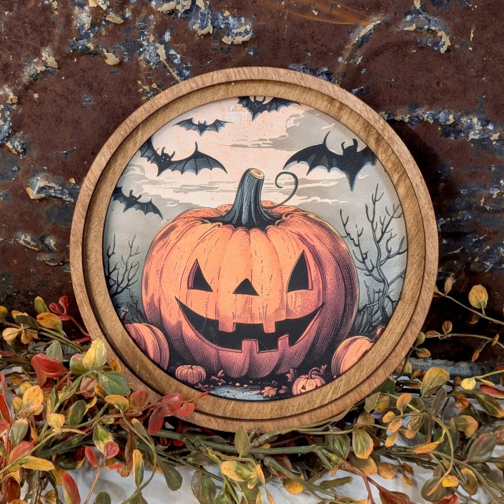 Halloween Jack - O - Lanterns & Bats Framed Print - Marmalade Mercantile